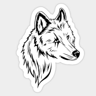 Wolf Basic Line Sticker